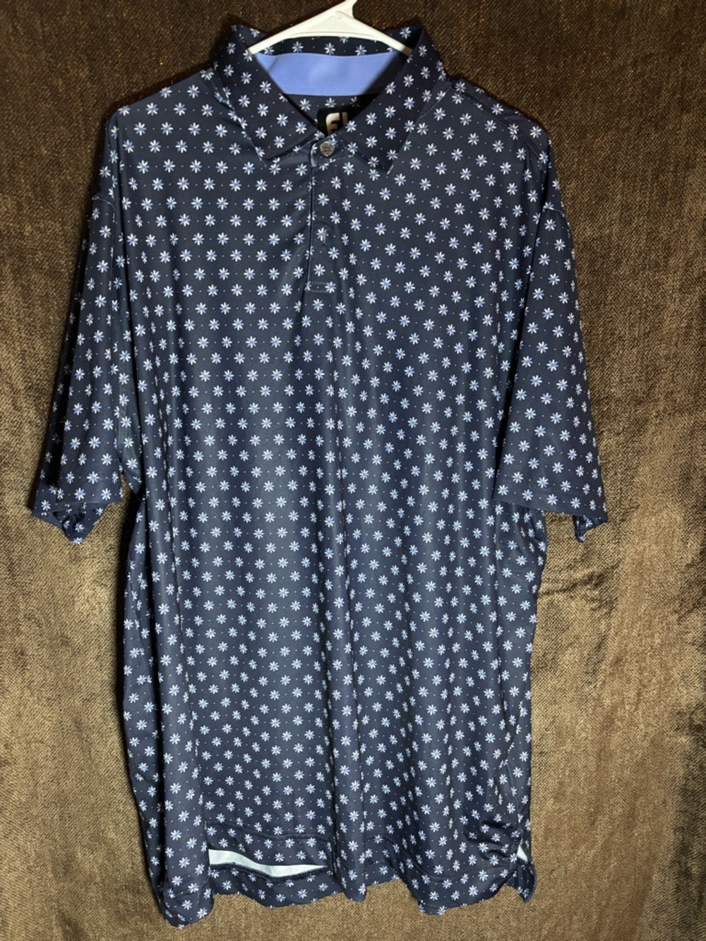 FootJoy Navy Polo with White Starburst Print